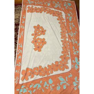 Arii Creation Tahitian Pareo Table Cloth Blanket Sarong Fabric Orange Hawaiian